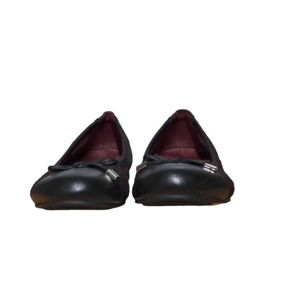 Vionic Womens Minna Ballet Flats Red Black Cheetah Print Calf Hair Leather Bow 9 - Picture 3 of 15